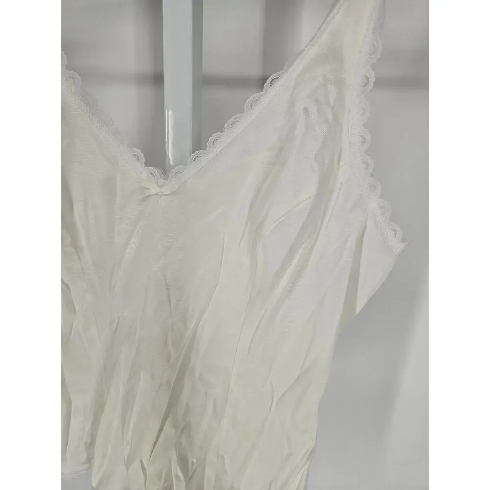Vintage 1990s Warners Womens Sz 32 Perfect Measure Nylon Camisole White 55200 - Picture 2 of 4